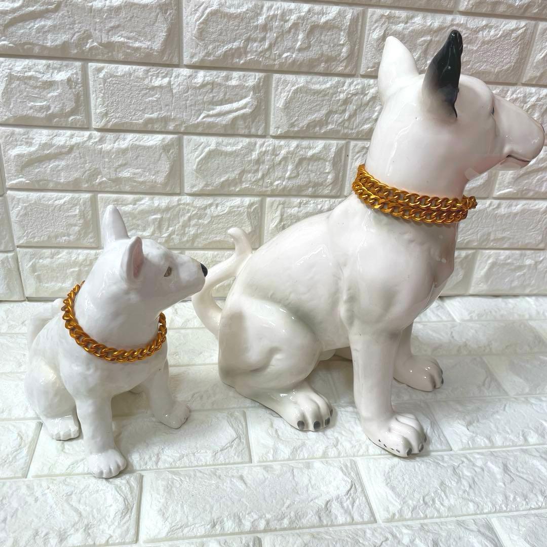 ブルテリア 犬 オブジェ 置物 加藤工芸 玄関 犬置物 陶器