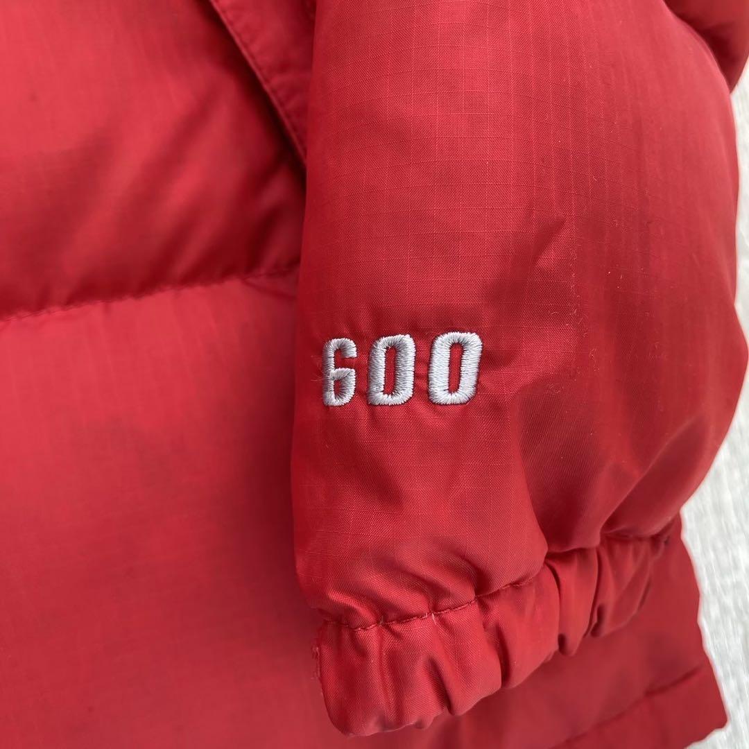 ノースフェイス US規格 600FIL ダウンジャケット レッド×ブラック150