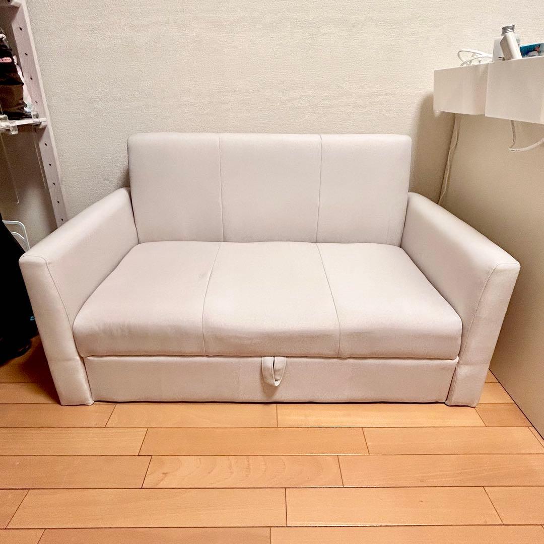 2人掛け収納付きソファ/コンパクトサイズ/ファブリックロータイプ/1人暮らし