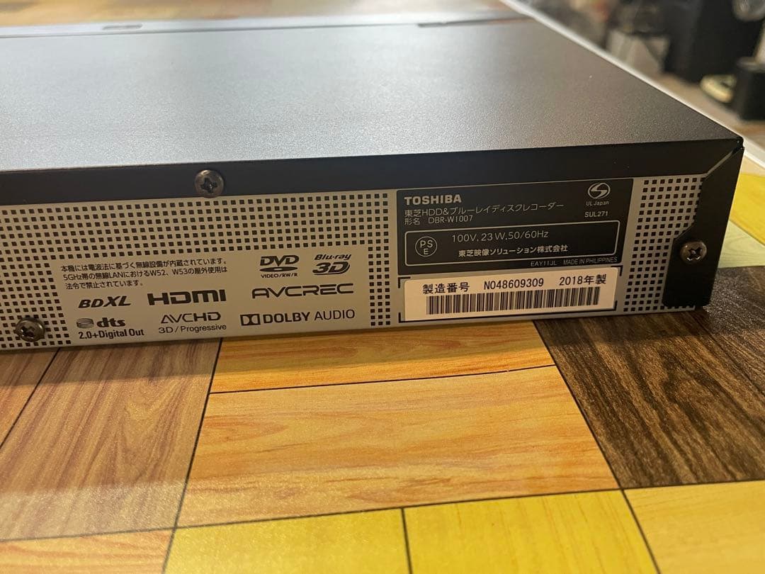 TOSHIBA REGZA BDレコーダー DBR-W1007