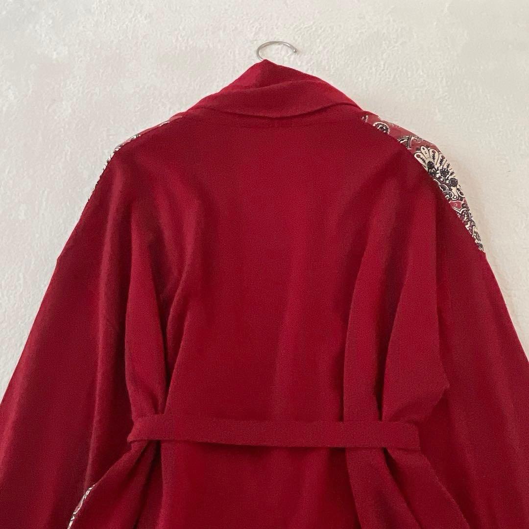 美品★ETRO★シルク×ウール 切り替え リボン ロングカーディガン サイズ46