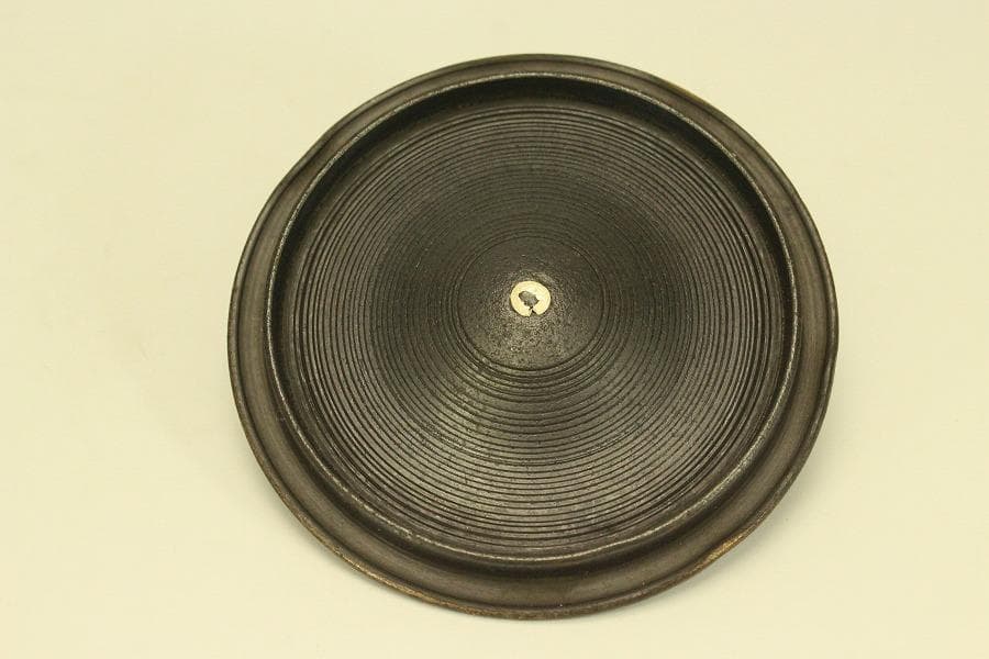 茶道具 刻 鳳凰 風炉 富士釜 時代物(BB527)