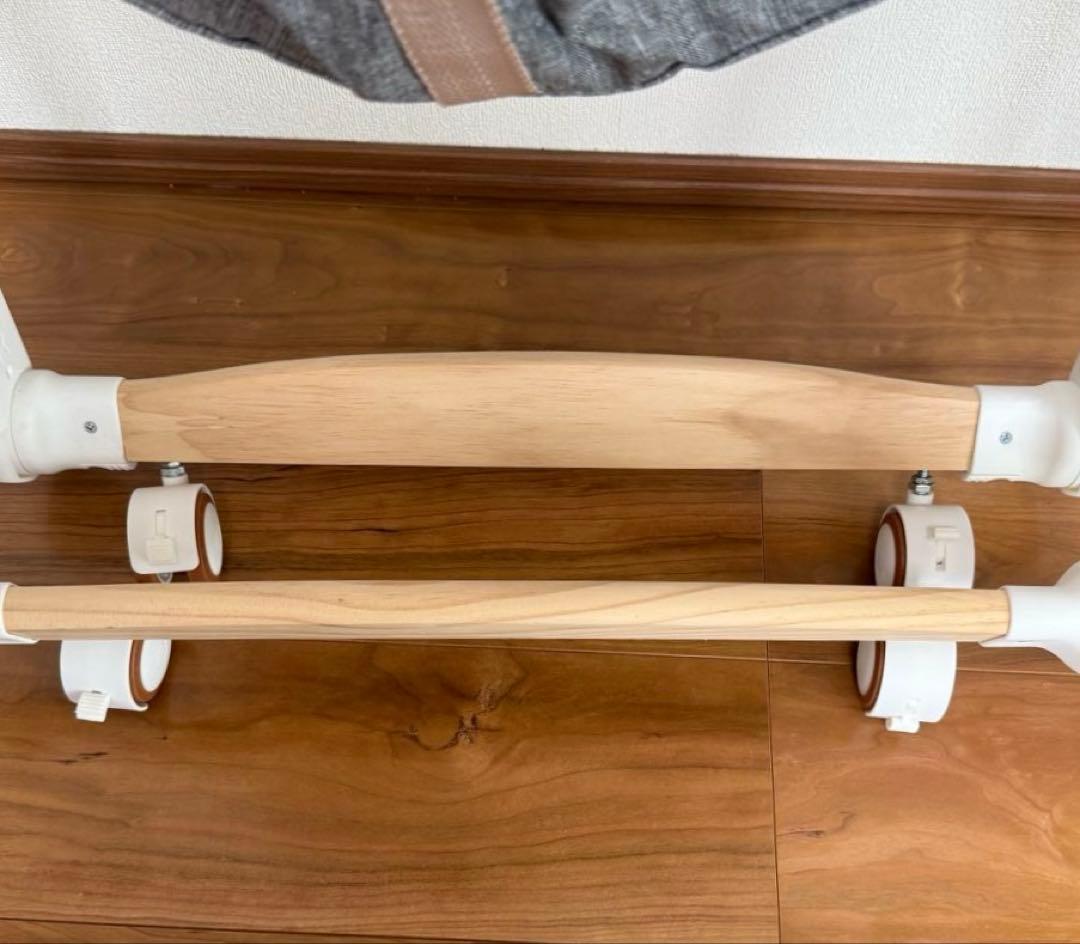 折りたたみ式ベビーベッド 収納かご付き グレー コンパクト