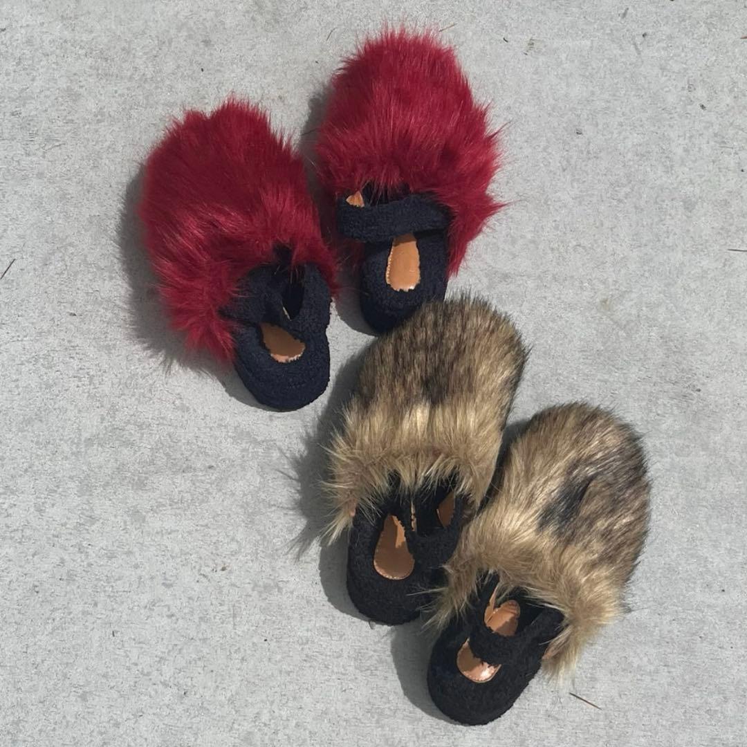 HTH ファーサンダル　秋冬　厚底