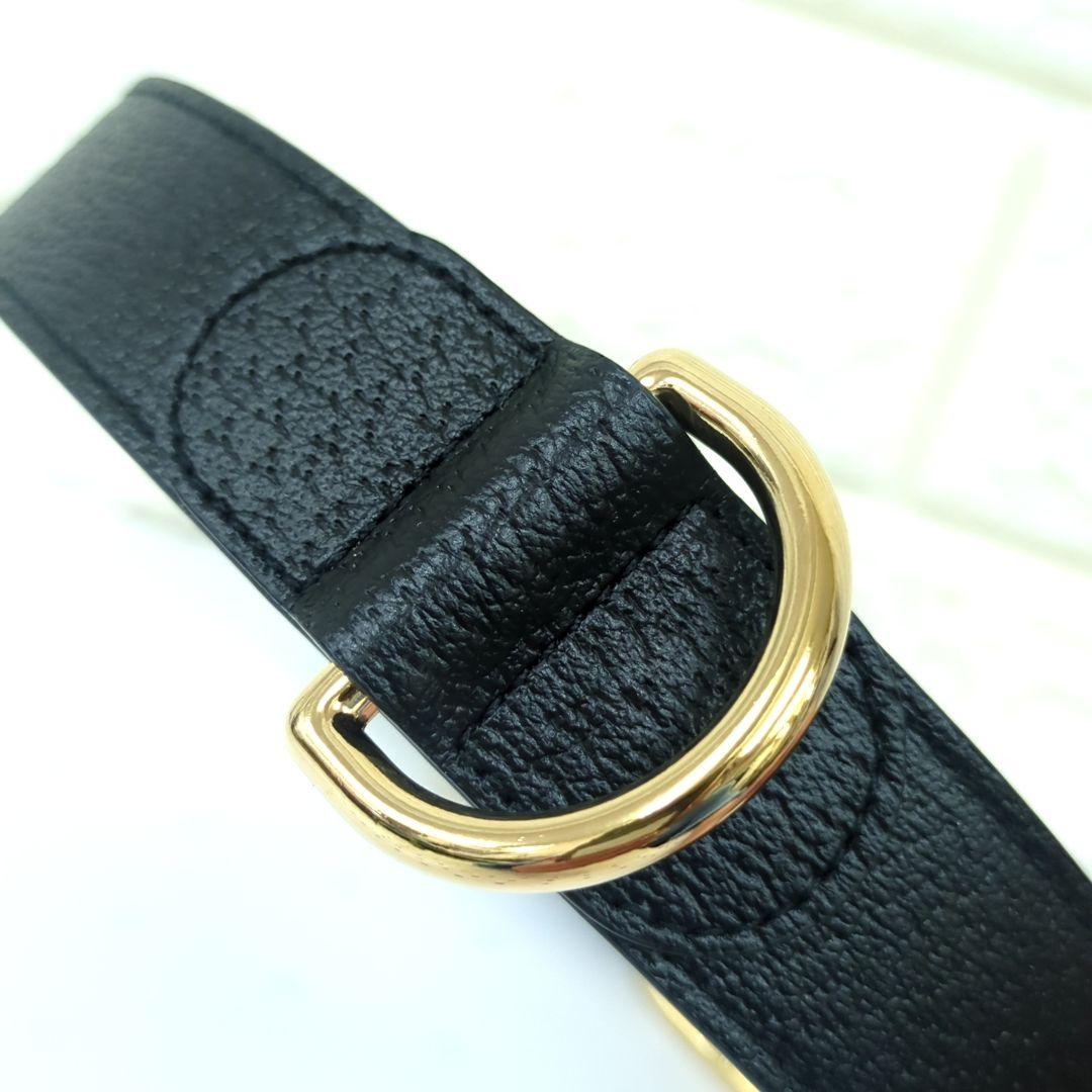 グッチ GUCCI インターロッキングG ラージ 犬用　首輪　レザー　ブラック