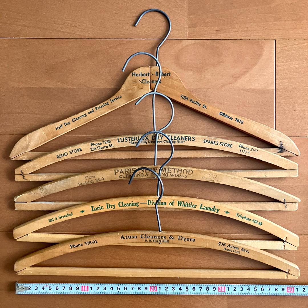 USA広告入ハンガー5本★vintage／アメリカ