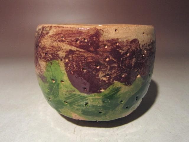 ☆出口王仁三郎　茶碗　耀碗【山王】☆独特な味わい深い景色☆a667