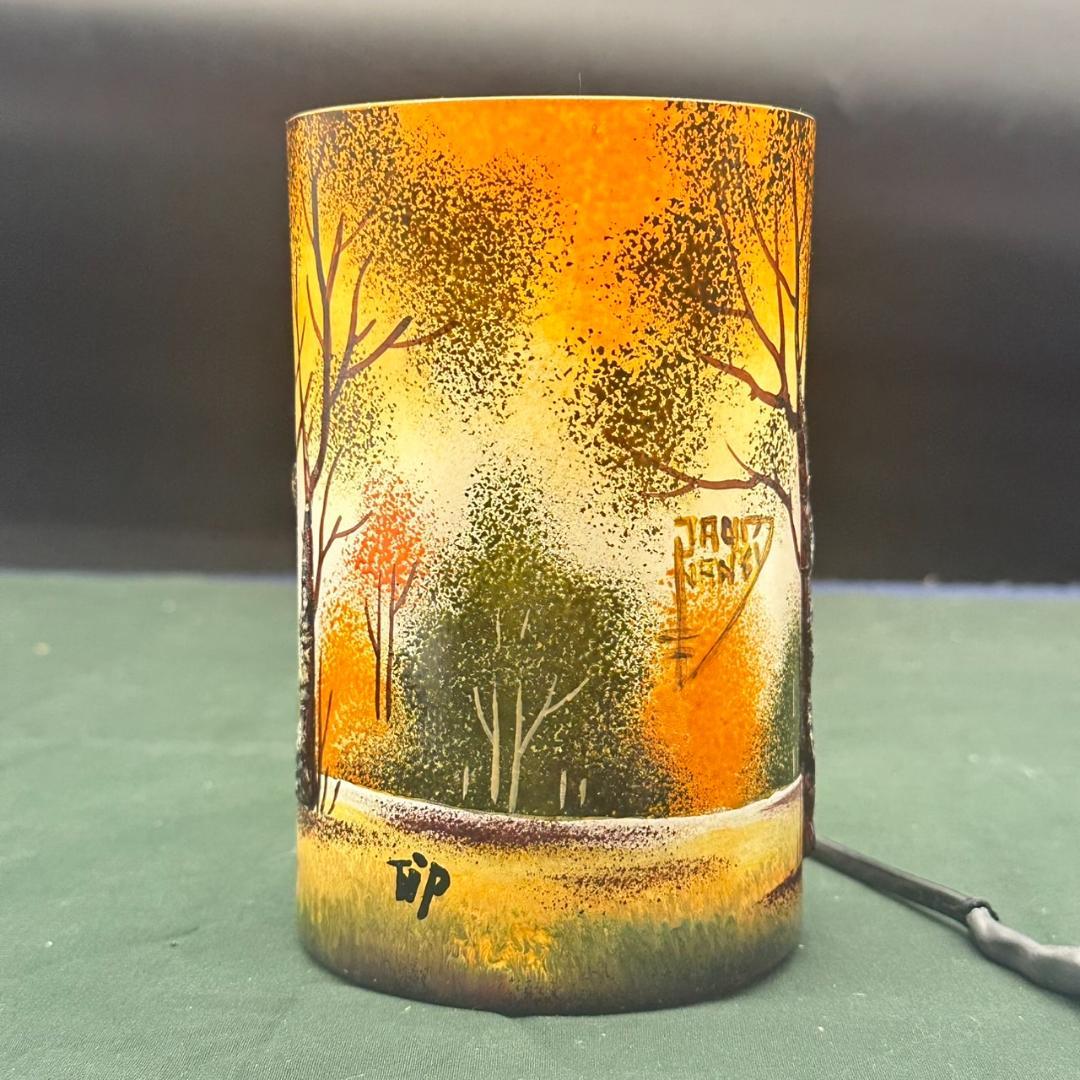 ドームナンシー 筒型　卓上証明　高さ15.5cm 被せガラス　アンテルカレール