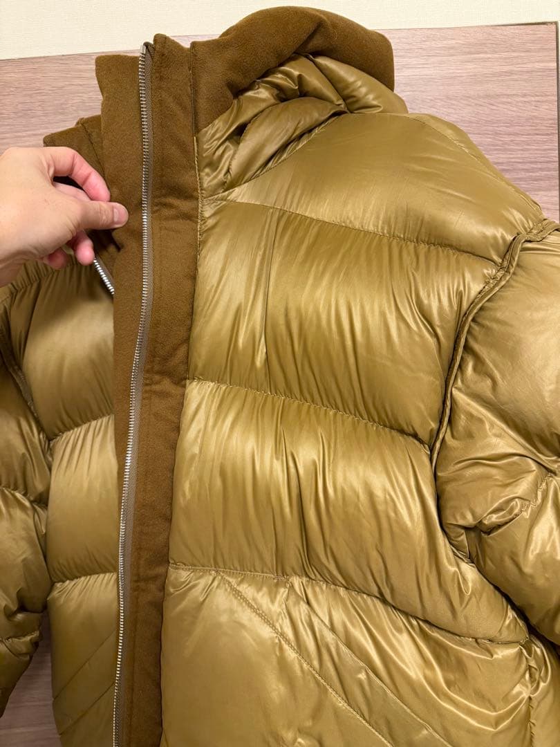 MARKAWARE カシミヤダウンジャケット ブラウンカーキ