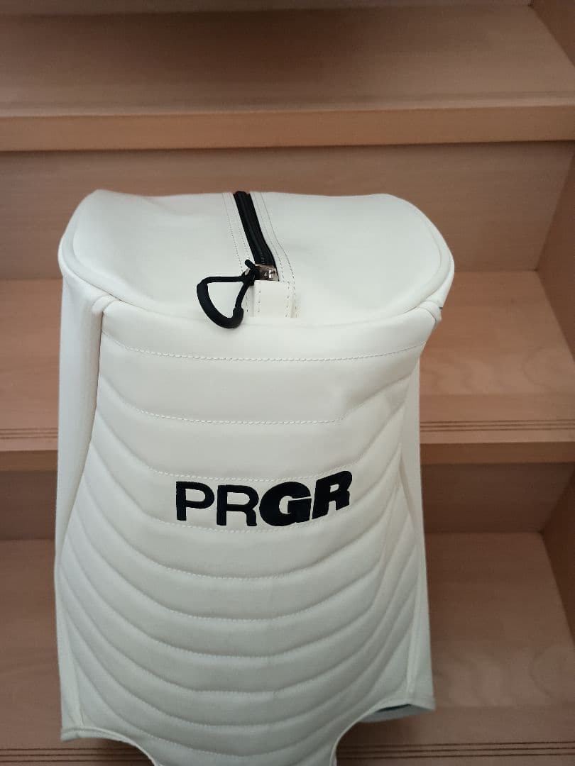 PRGR ホワイト キャディバッグ ヘッドカバー付き