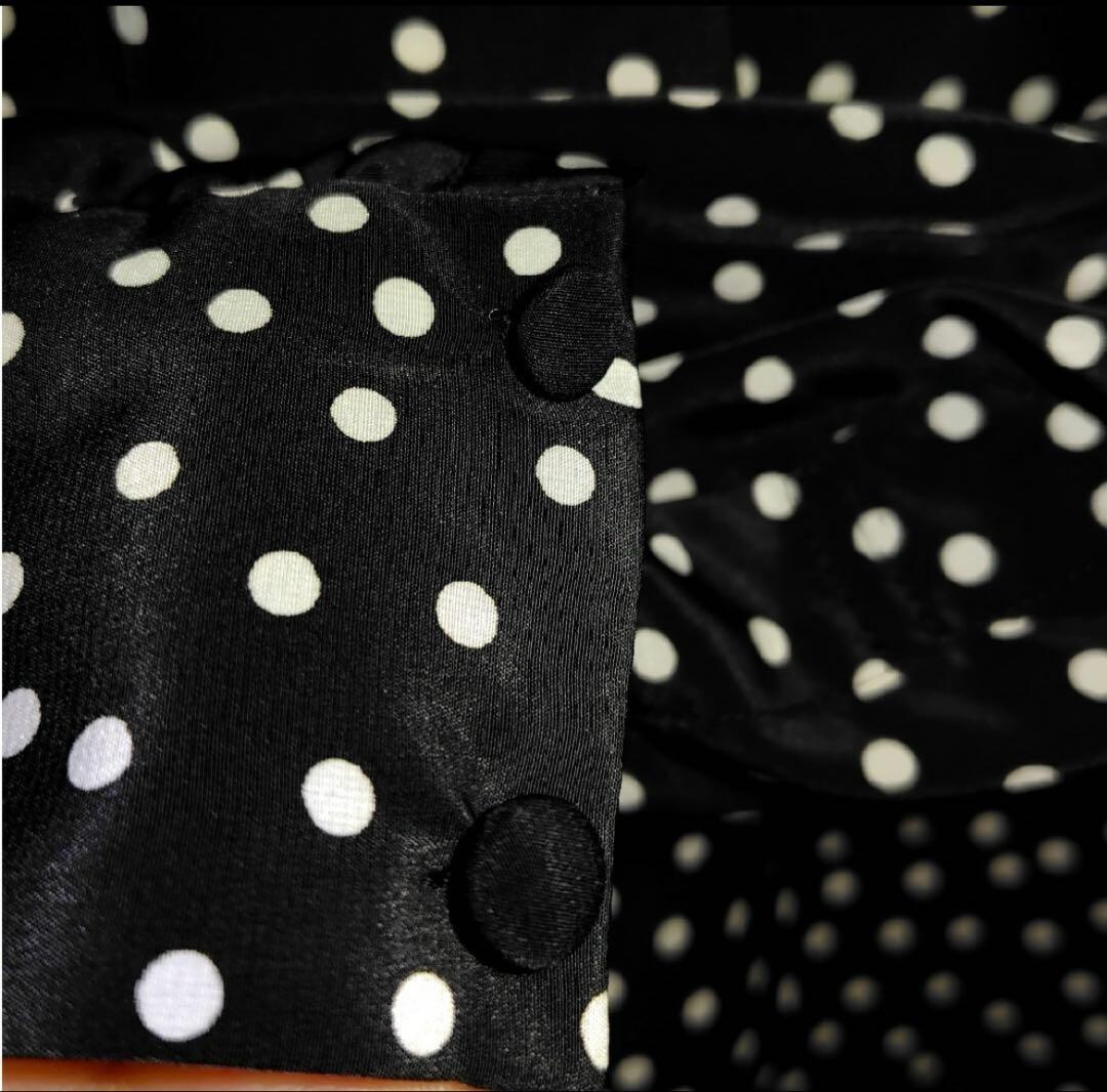 SINME ドット柄　ボウタイブラウス