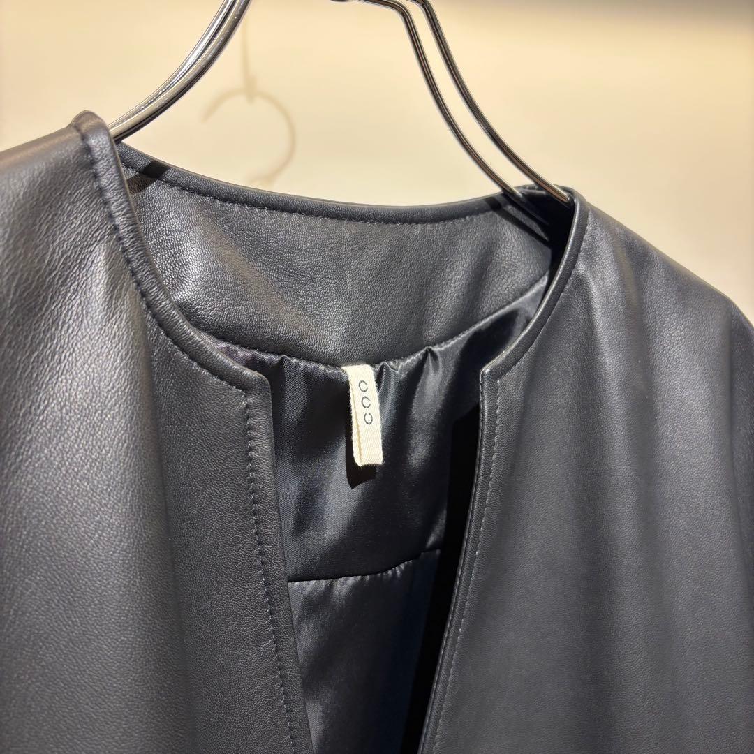 美品 CCU レザーベスト フリーサイズ ライダース レザー