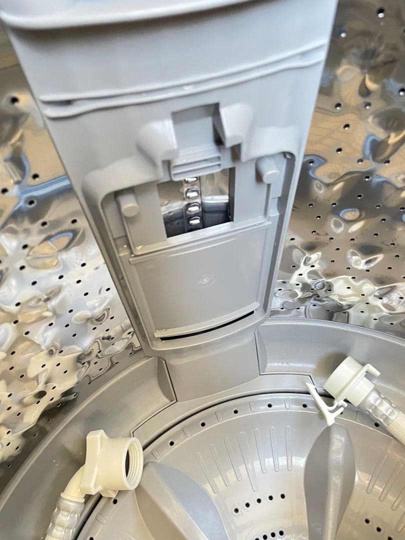 818 コンフィー ガラストップおしゃれブラック7kg洗濯機 風乾燥機能付き