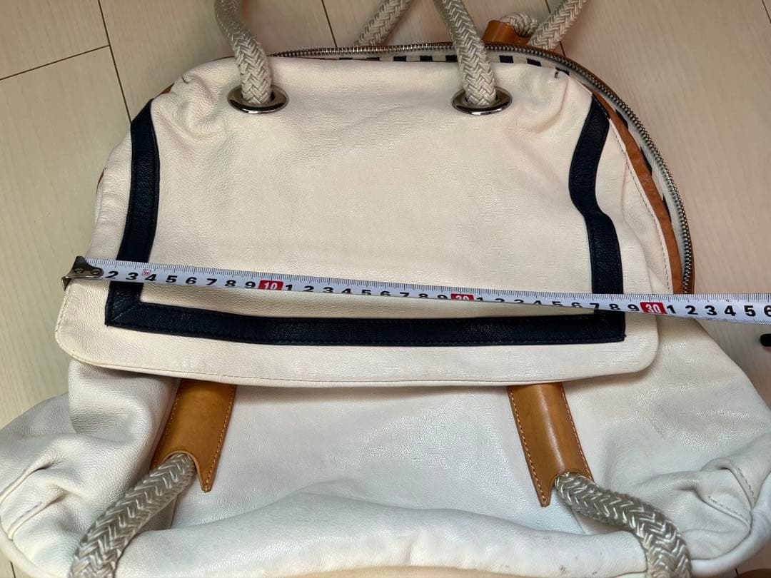 ア*ス様 ムータマリン　バッグ　クリートセーラーバッグ　ゴート革　ホワイト