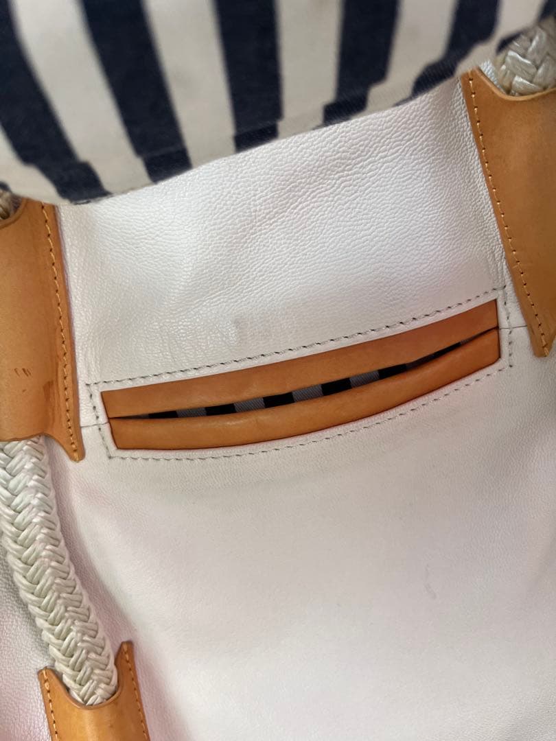 ア*ス様 ムータマリン　バッグ　クリートセーラーバッグ　ゴート革　ホワイト