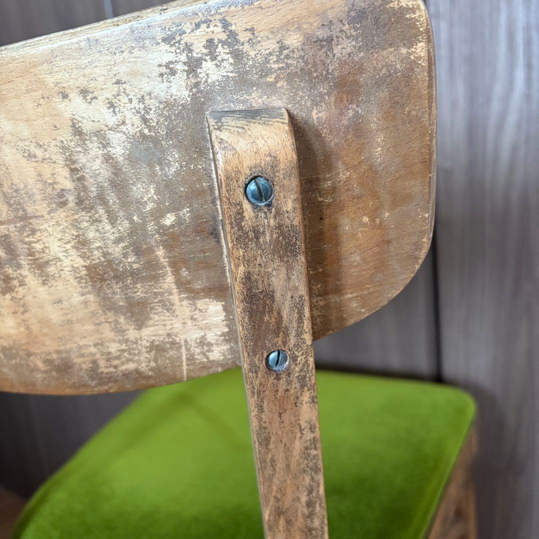 骨董市　アンティーク　チェアー　無垢　椅子　古道具　味ある木材