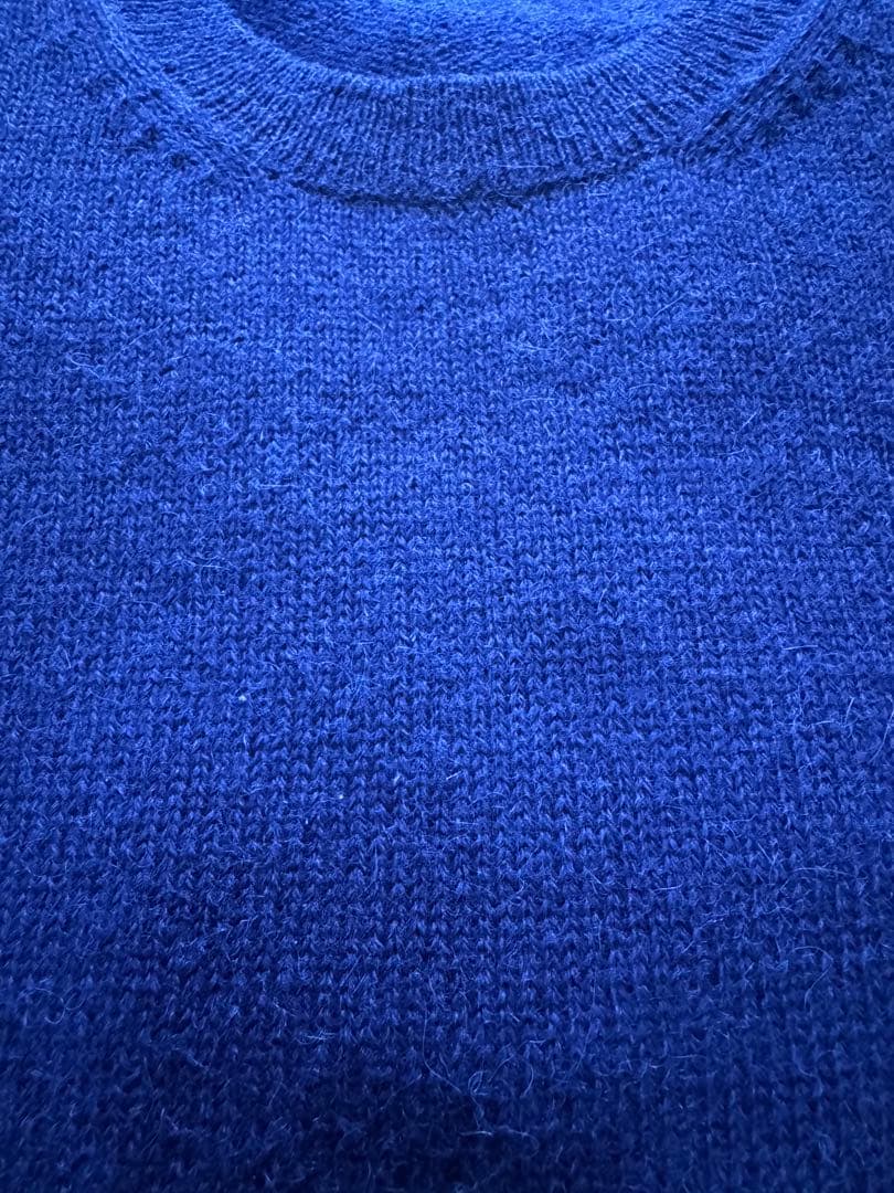PRADA アルパカ クルーネックニット ブルー サイズ46