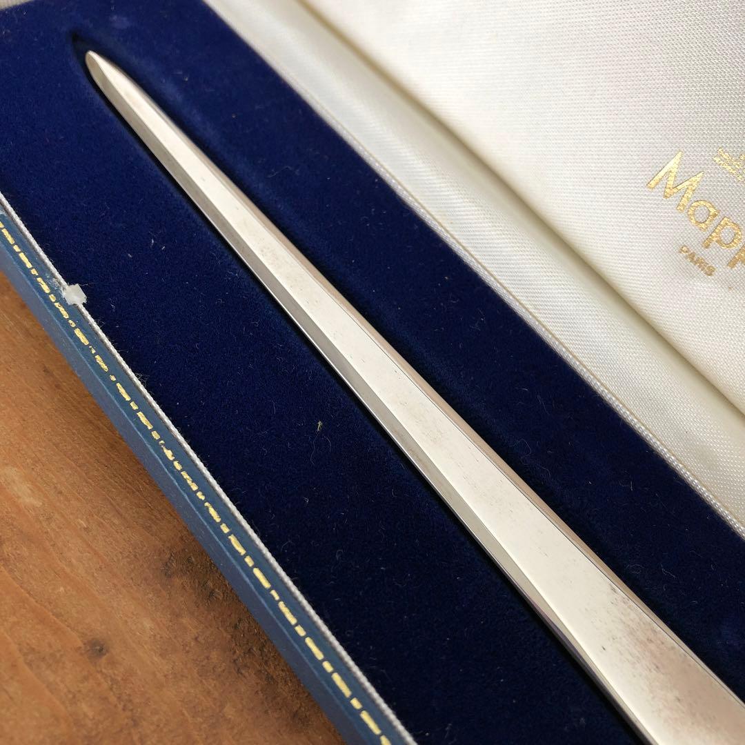 マッピン＆ウェッブ　純銀製ストーン付　ペーパーナイフ　レターオープナー　シルバー