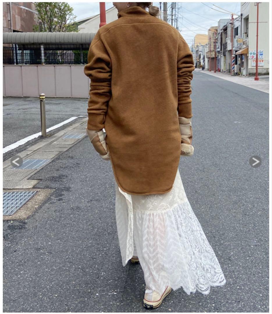 nowosブラウン フリース ハーフジップ トレーナー