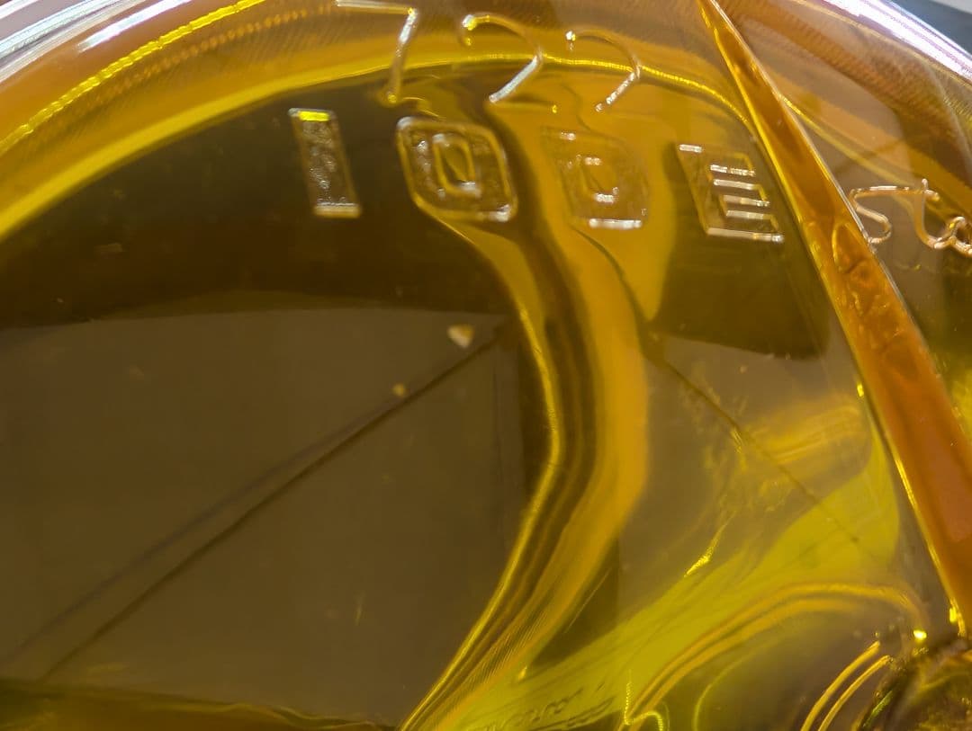 マーシャル 722 ヘッドライト リム付き イエローレンズ 彫り猫 旧車 バブ