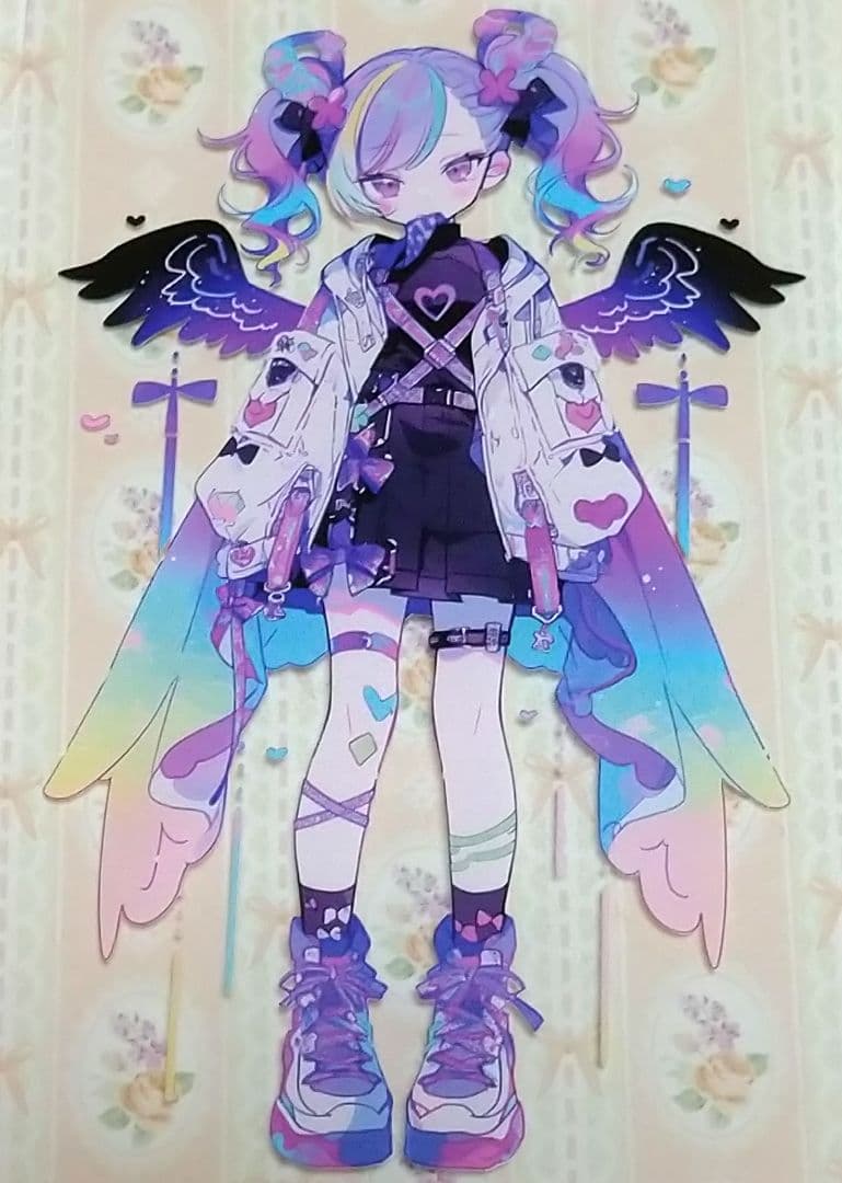 廃盤品✩J672＃羽翼彩虹(PET)y2k切り売り海外人物女の子AIマステ