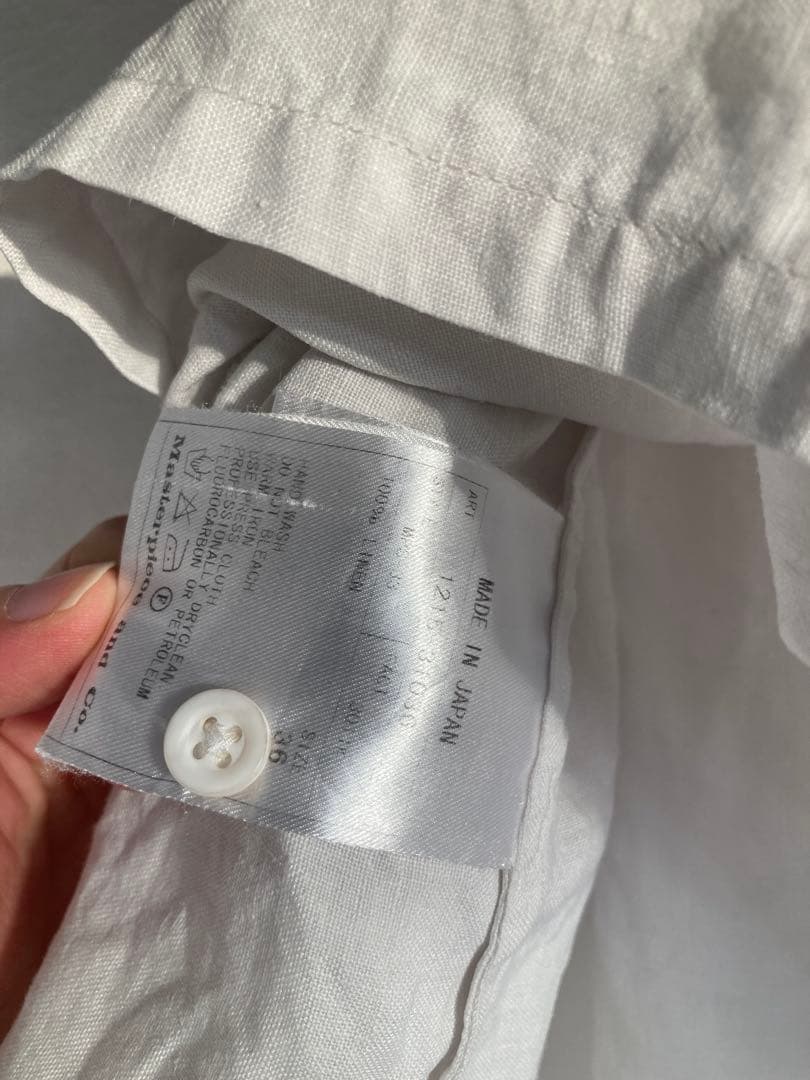 【最終価格】scye サイ リネン ピンクタックブラウス 36 ホワイト