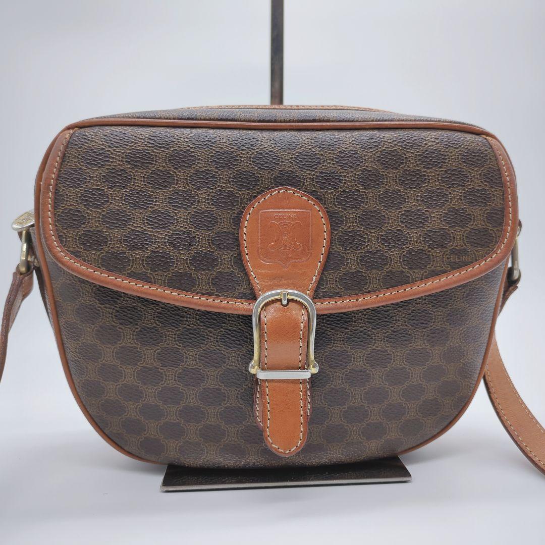 【人気モデル・良品】セリーヌ☆ショルダーバッグ マカダム トリオンフ PVC