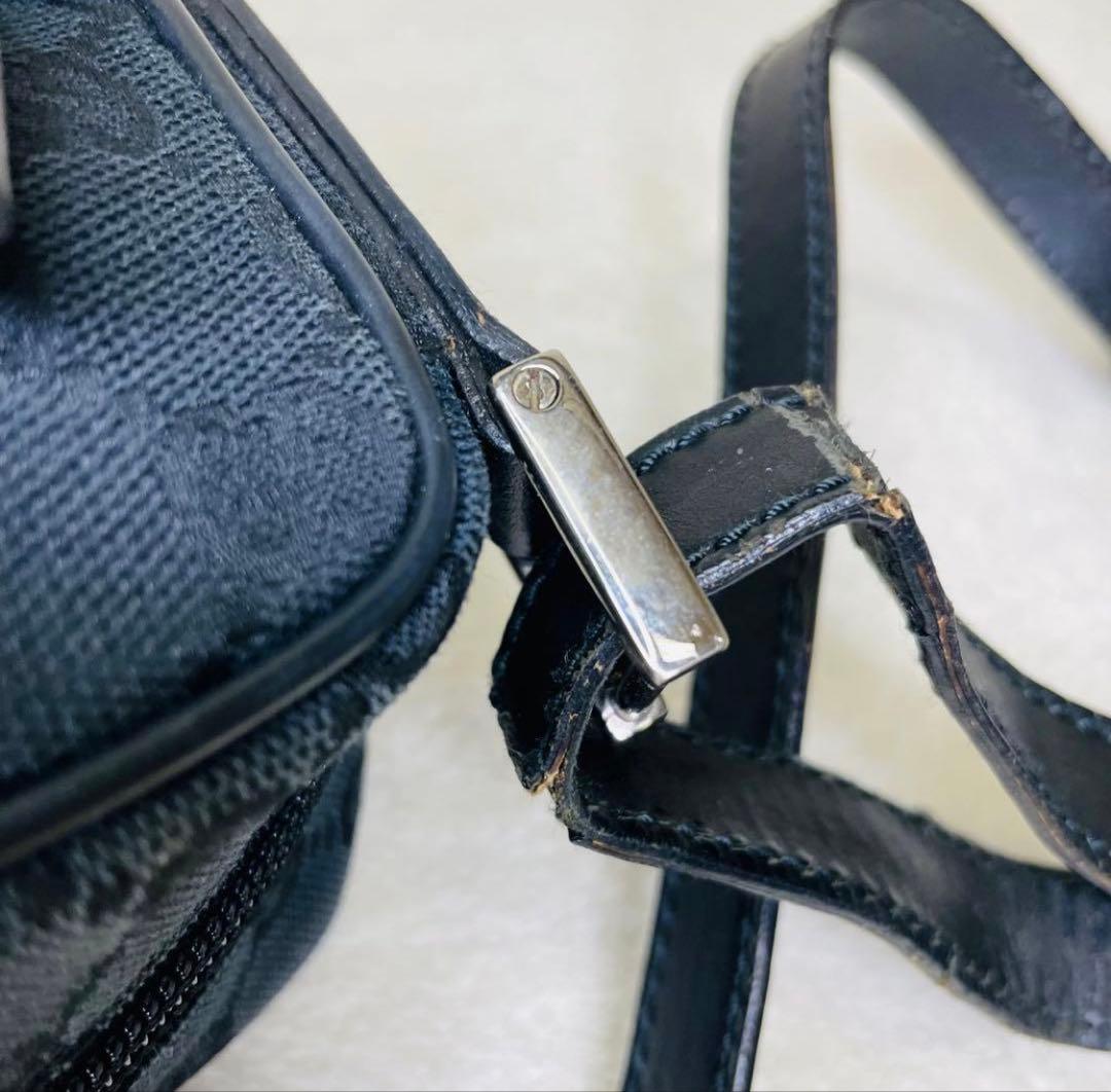 GUCCI グッチ ショルダーバッグ GGキャンバス レザー ブラック 黒