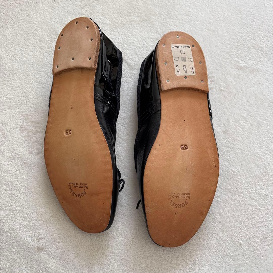 未使用級✨A.P.C. ポルセリブラック バレエシューズ　黒　ブラック　39