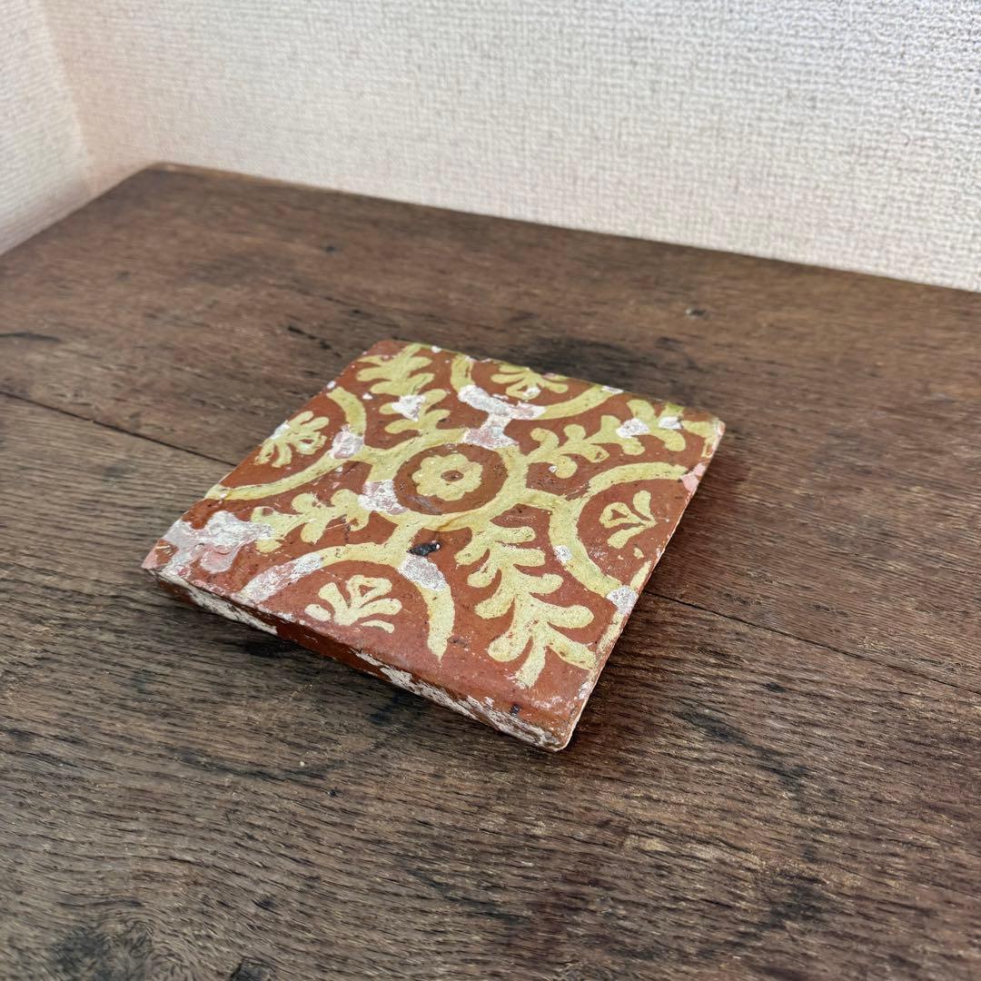特別出品 欧州中世象嵌タイル 古道具 アンティーク ビンテージ 骨董 古美術