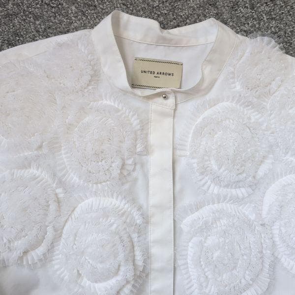 ユナイテッドアローズ UNITED ARROWS 白 フラワーチュール ブラウス
