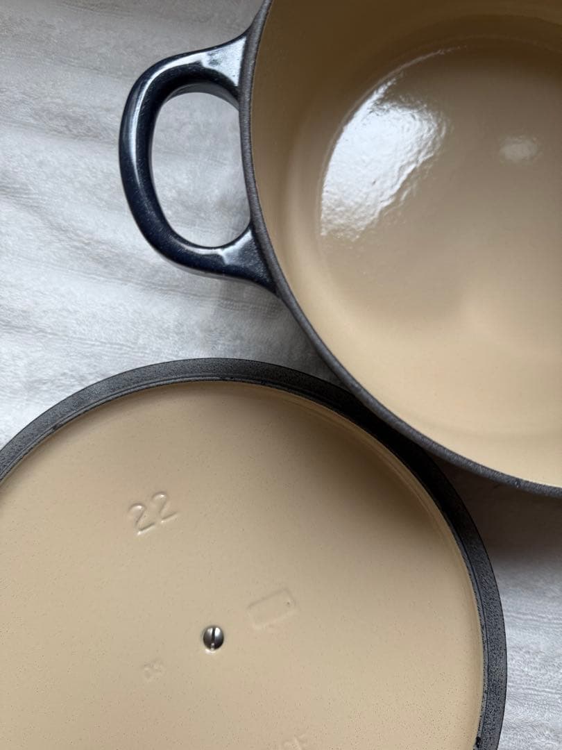 レア　LE CREUSET ミッドナイトブルー 両手鍋　ラメ