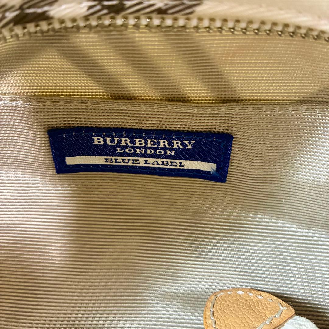 バーバリーブルーレーベル ショルダーバッグ ノバチェック アイボリー系