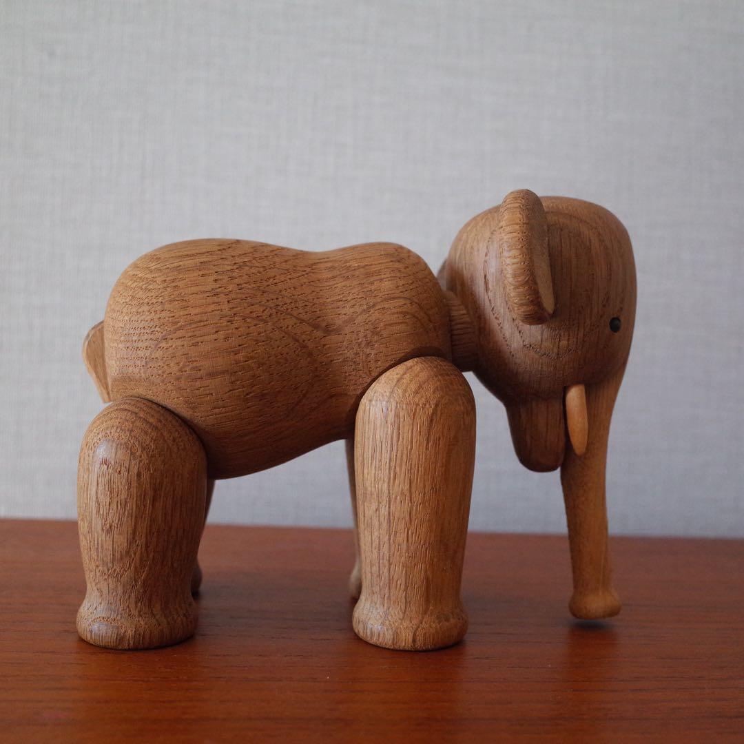 カイ・ボイスン ゾウ 木製オブジェ オーク無垢 デンマーク 北欧ヴィンテージ