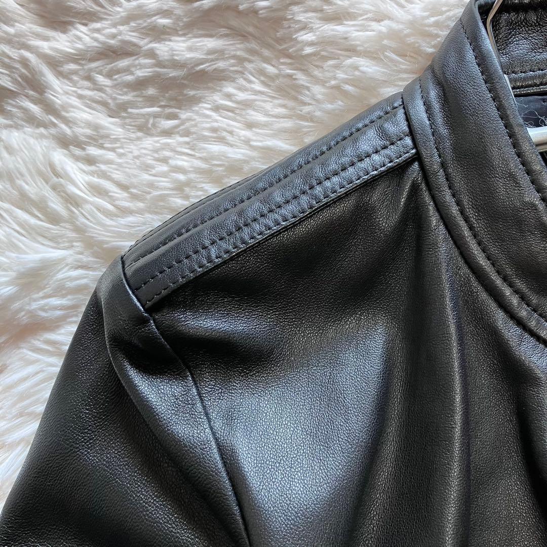 【美品】現行ロゴ　Theory ラムレザー　シングル　ライダースジャケット