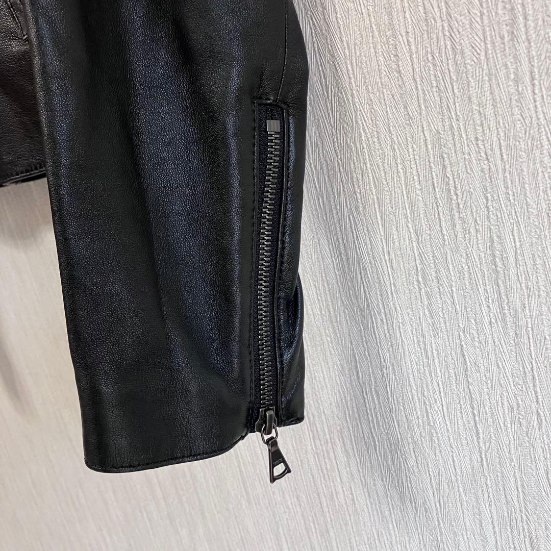 【美品】現行ロゴ　Theory ラムレザー　シングル　ライダースジャケット