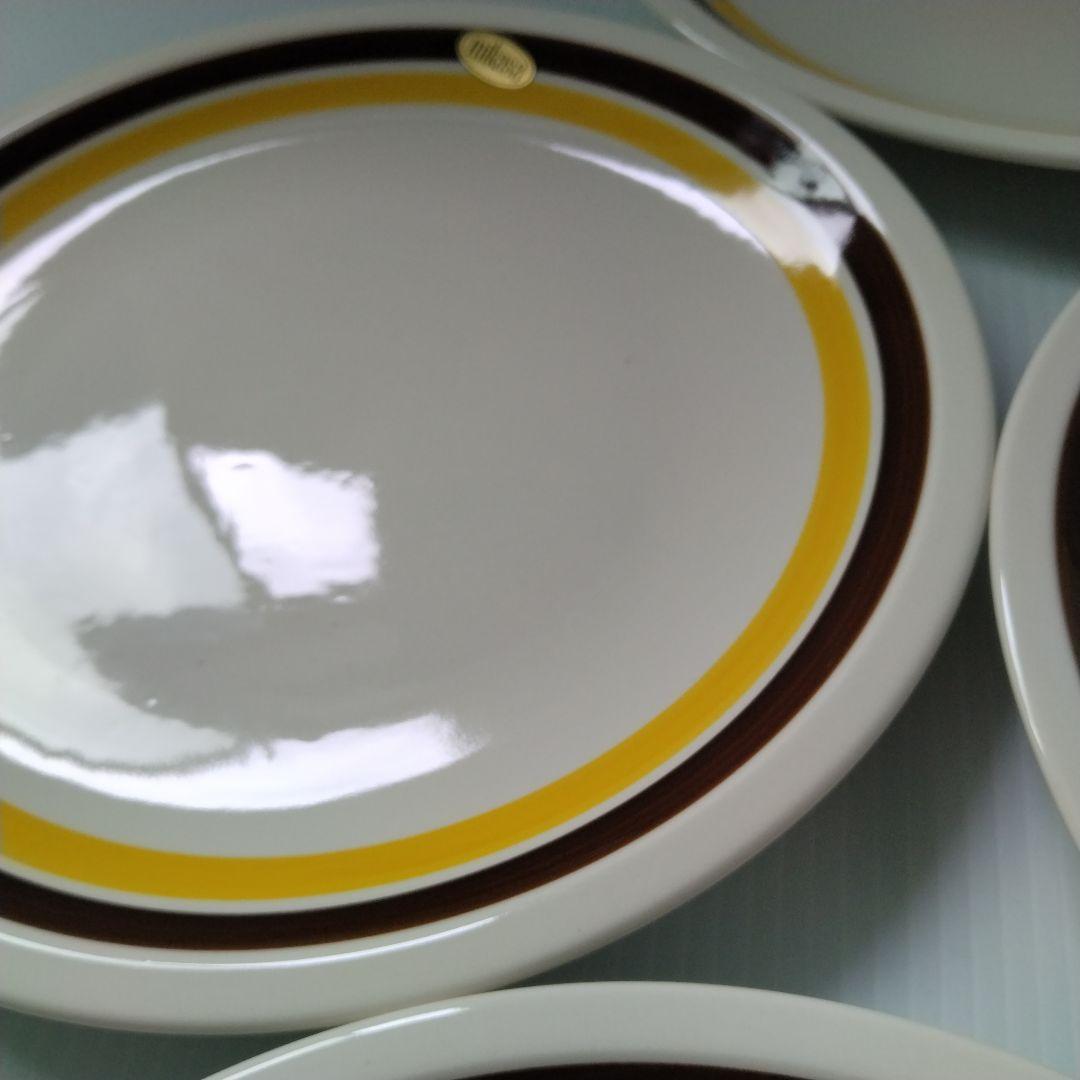 昭和レトロ MIKASA オールド ミカサ 大皿 プレート皿 イエロー 24cm