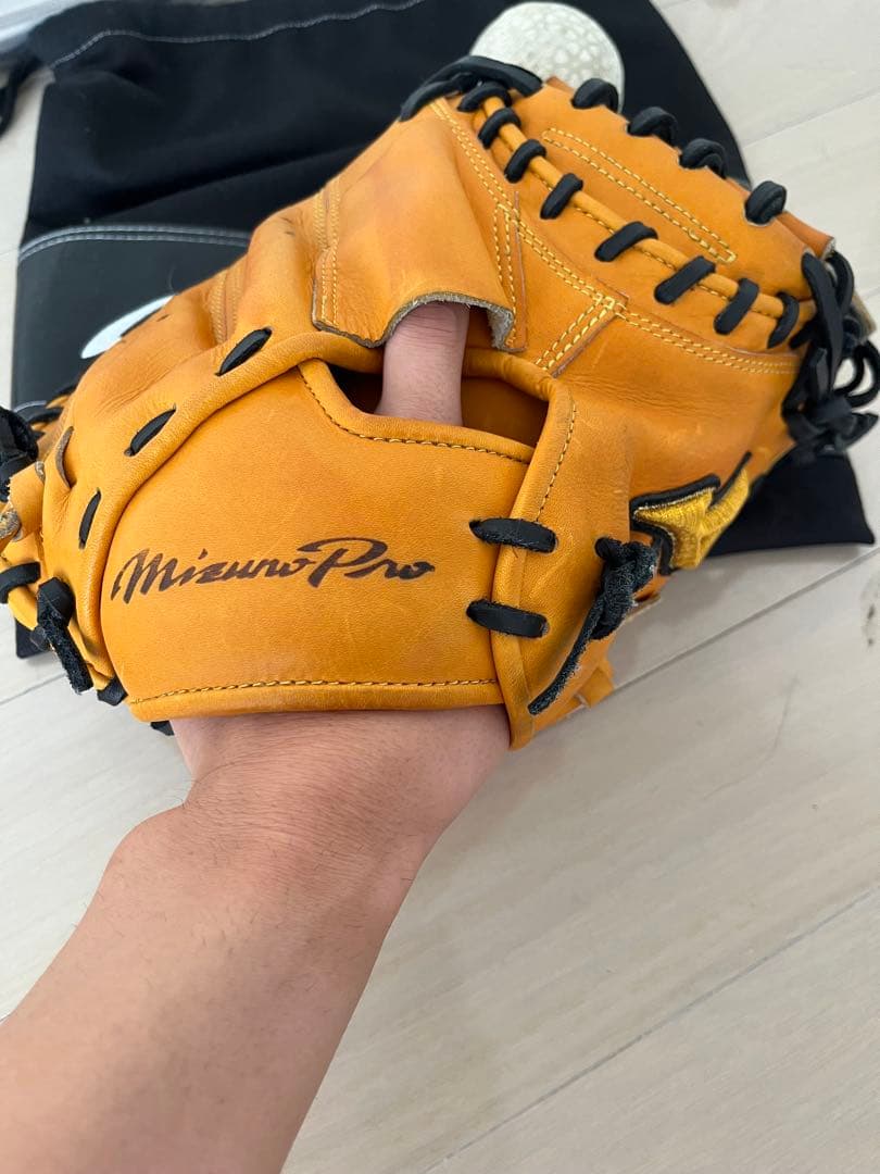 【yo_40  】Mizuno Pro 軟式グローブ オレンジ
