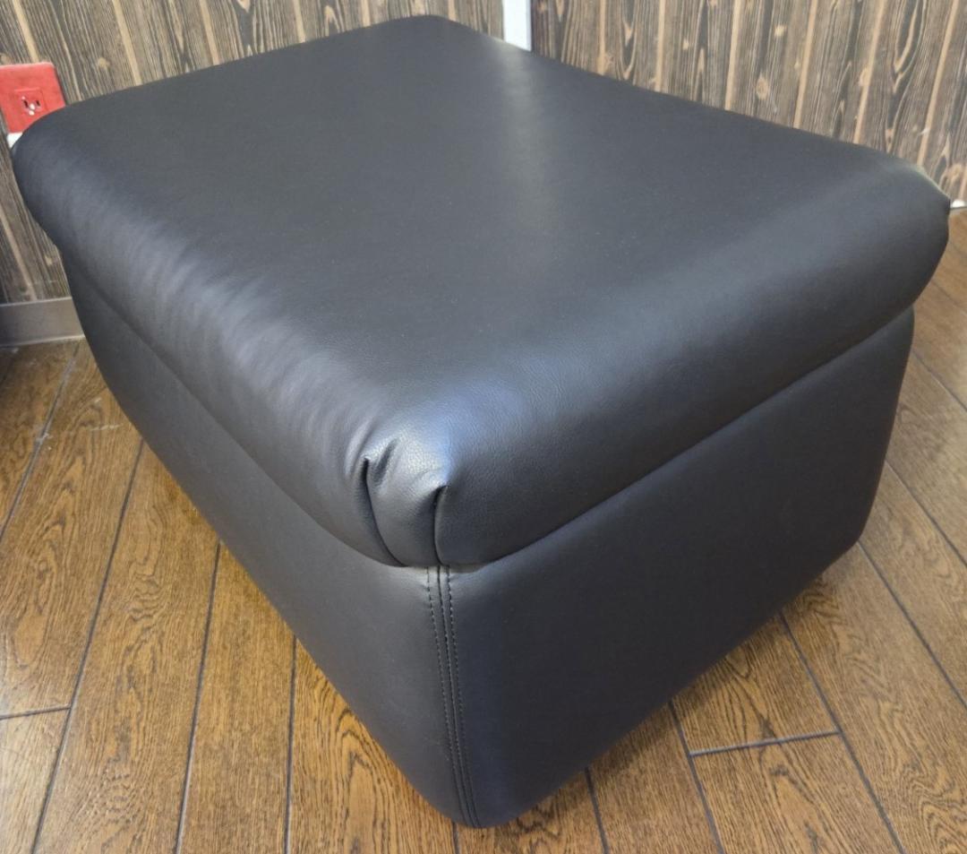 〈日本フクラ〉スツール Ｎ103-17 黒 ビニールレザー 現状渡し