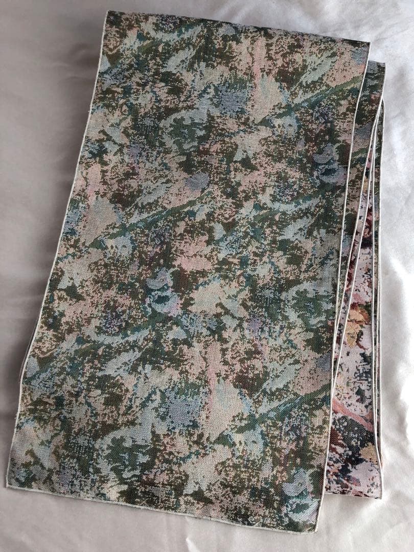 大人兵児帯　パレット　シェニールジャガードの長尺兵児帯　半幅帯