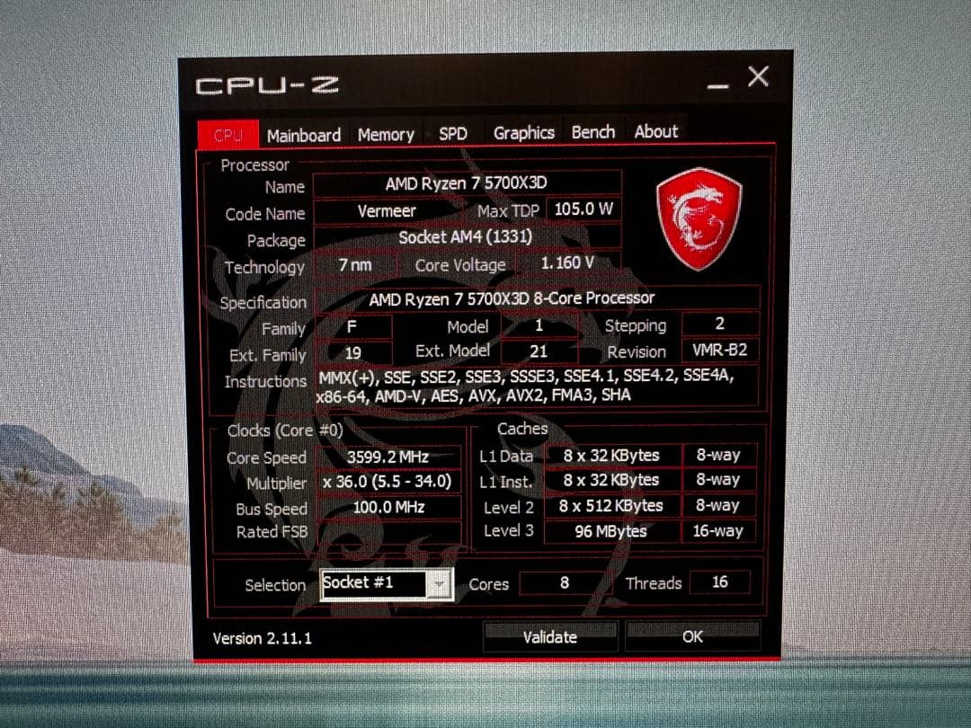 CPU 5700X3D CPU