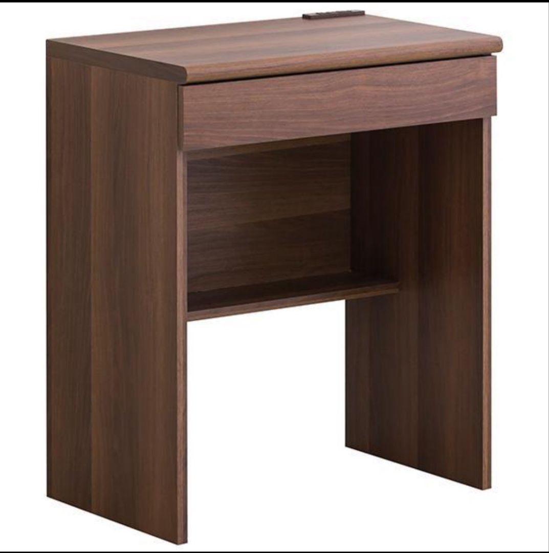 ダークブラウン 【パソコンデスク】コンセント、 引き出し付き ノリの付着有り