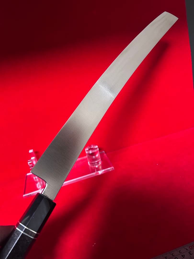 包丁　マグロ包丁　先丸型　尺ニ　鏡面仕上げ　切味抜群　箱付　未使用品