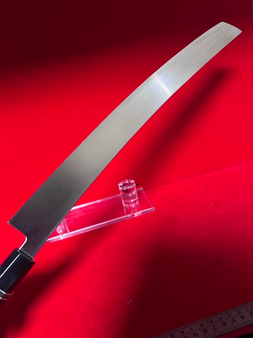 包丁　マグロ包丁　先丸型　尺ニ　鏡面仕上げ　切味抜群　箱付　未使用品