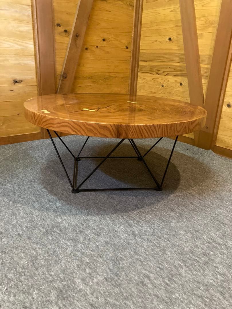 センターテーブル　座卓　年輪　丸太　輪切り