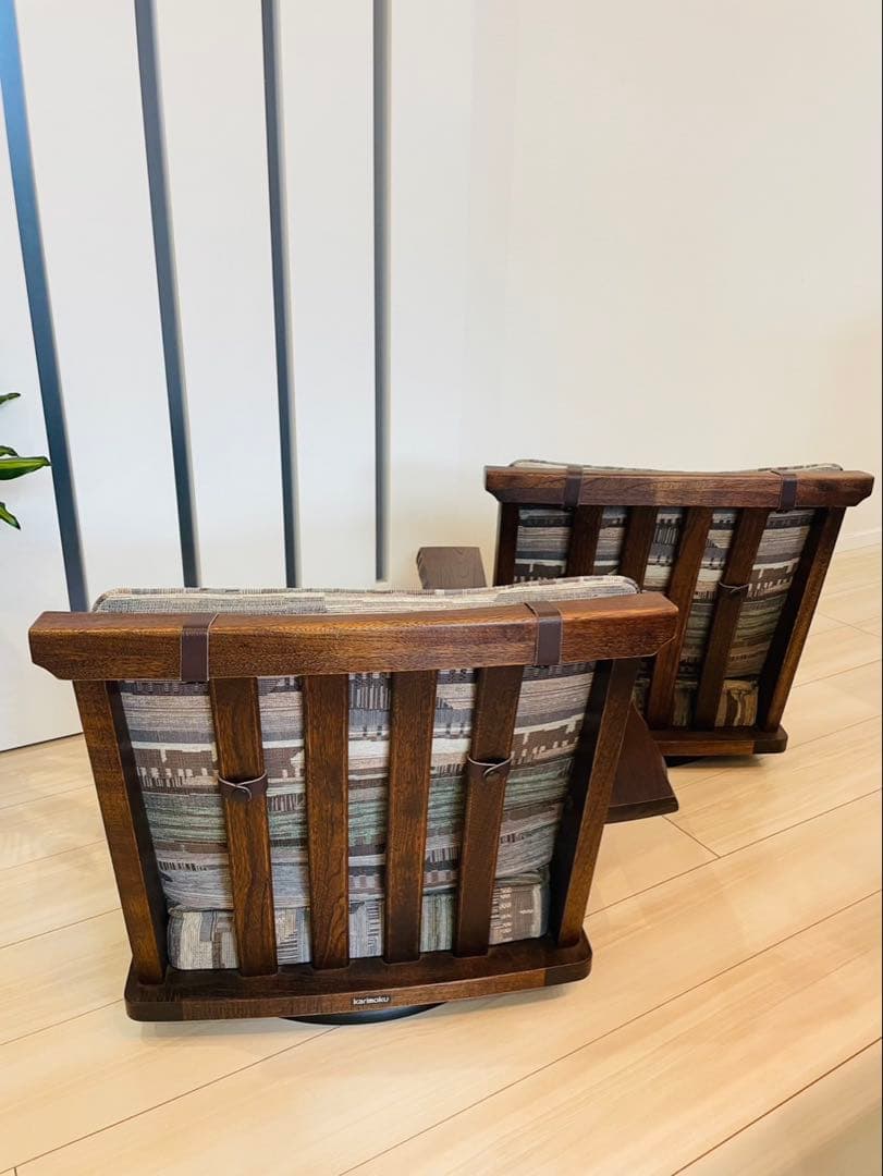 【希少】karimoku カリモク 回転座椅子 肘掛け付き　2台