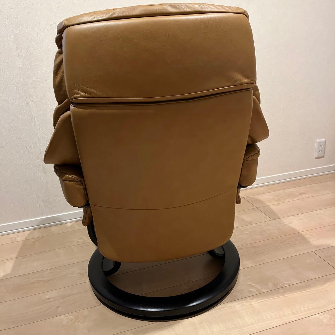 エコーネス　ハイバックチェア　ストレスレスチェア　オットマン　レザー　レノ