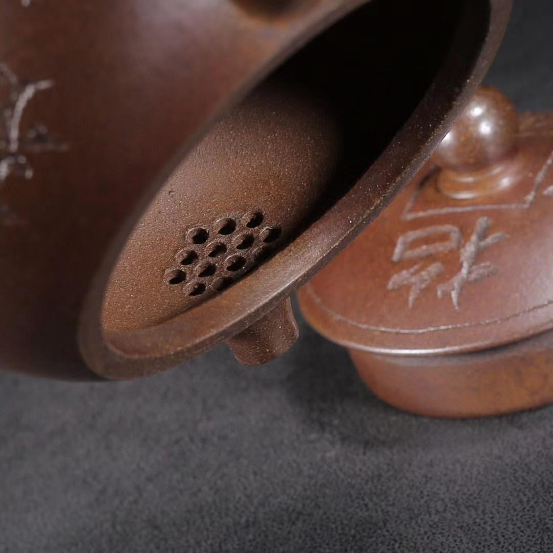 中国古美術・原礦底槽清・乐陶居製陶・西施（高温窑变）紫砂壺・紫泥急須・茶壺・賞物