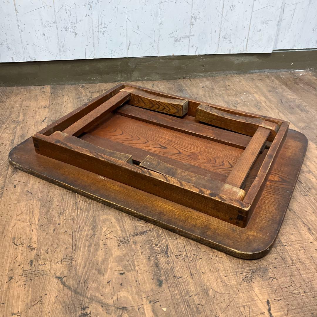 B-2 昭和レトロ 木製 折りたたみ式 座卓 ちゃぶ台 古材 古道具 文机