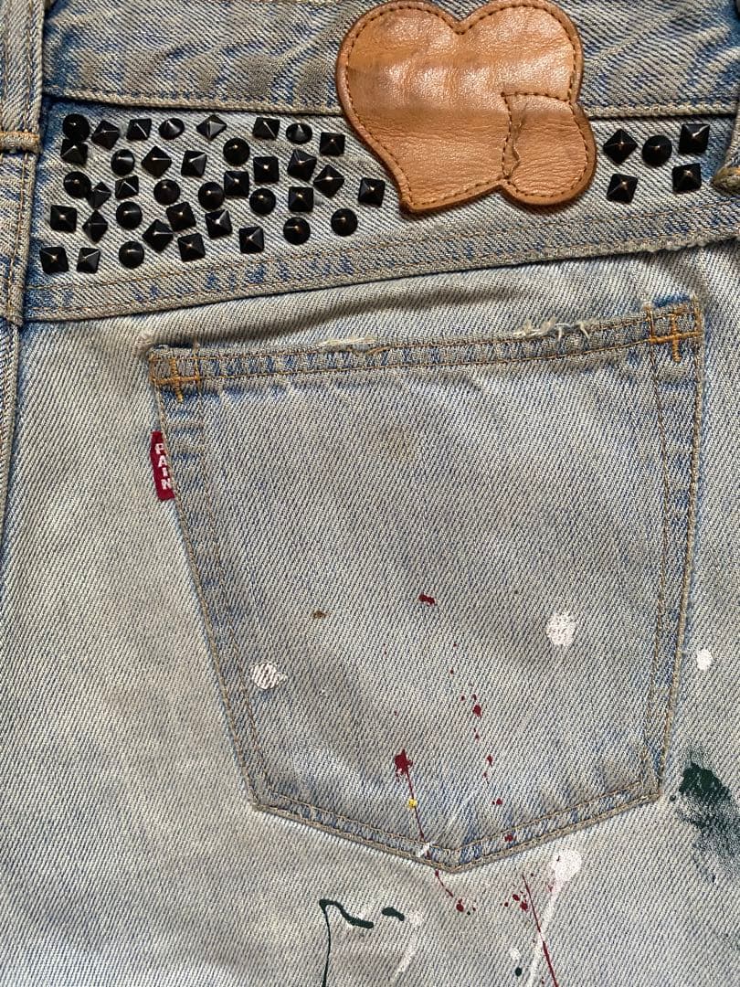 希少 NUMBER (N)INE 06SS ガンズ期 スタッズ ペイント デニム